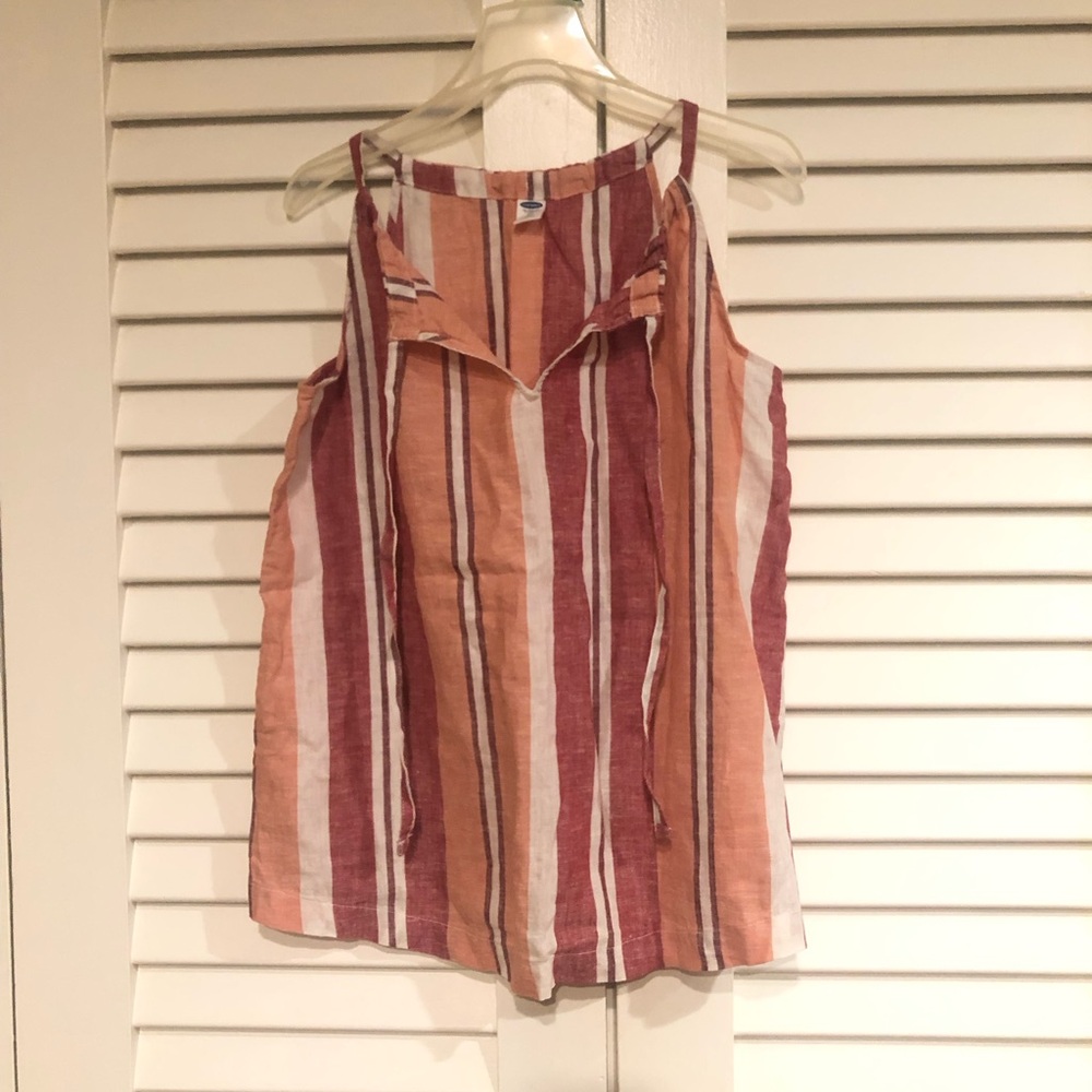 Old Navy Striped Sleeveless Tank Top in Rust, Orange & White